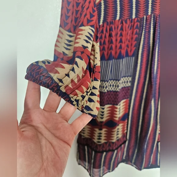 Anna Sui Tribal Print Dress in Red and Black - Picture 4 of 7